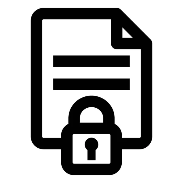 Иконка Блокировки Файла Конфиденциальности Данных Стиле Наброска — стоковый вектор