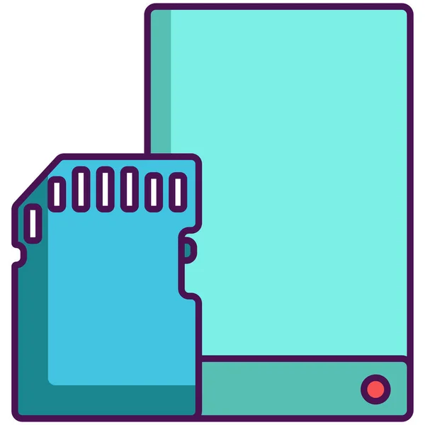 Almacenamiento Datos Icono Almacenamiento Datos Estilo Esquema Lleno — Vector de stock