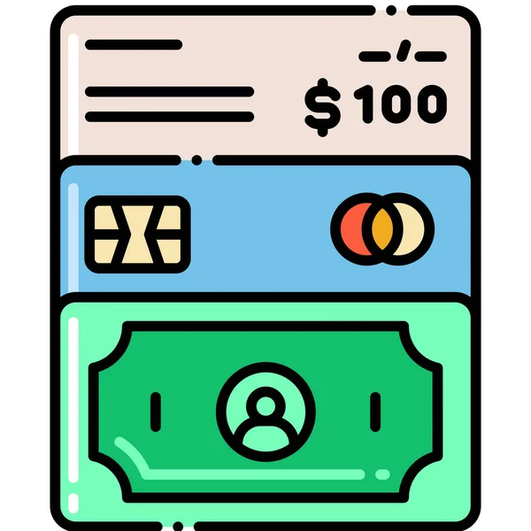 Card Cash Options Icon — Stock Vector