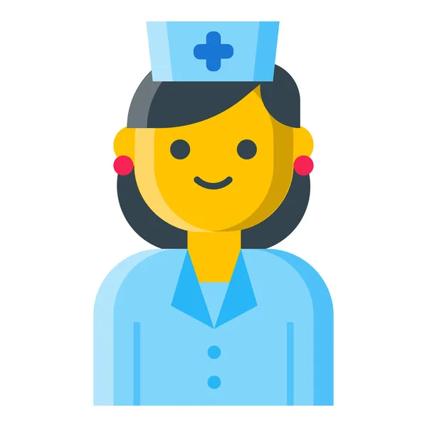 Asistente Médico Icono Ayudante Estilo Plano — Vector de stock