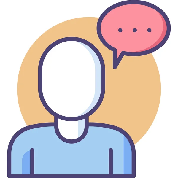 Chatting Discussion Talking Icon Filled Outline Style — Stock Vector