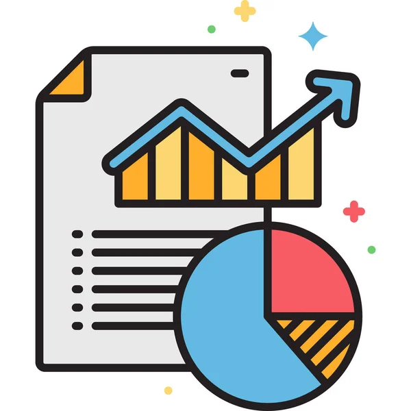 Análisis Analítico Icono Datos Estilo Esquema Rellenado — Vector de stock