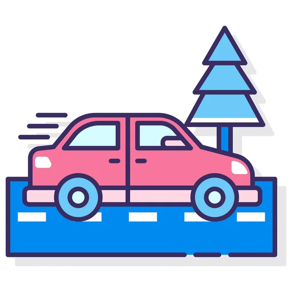 Coche Conducción Icono Transporte — Vector de stock