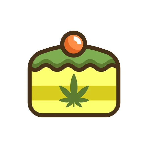Kuchen Marihuana Space Ikone — Stockvektor