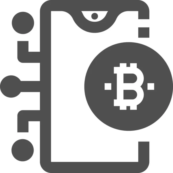 Ícone Moeda Digital Criptomoeda Bitcoin —  Vetores de Stock