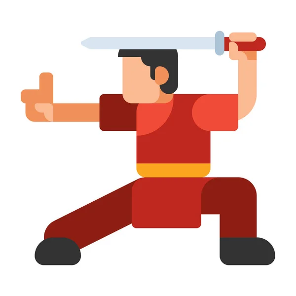 Espada Artes Marciales Espada Icono — Vector de stock