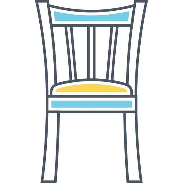 Chair Dining Furniture Icon Outline Style — Stock Vector