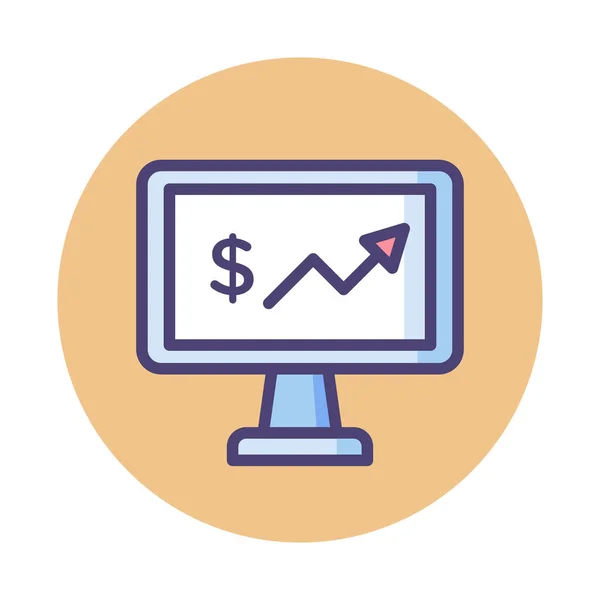 Analyse Prognose Monitoring Pictogram Badge Stijl — Stockvector