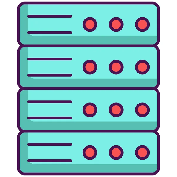 Database Hosting Rack Icon Filled Outline Style — Stock Vector