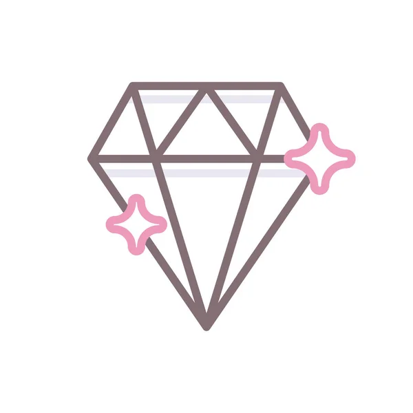 Diamond Jewel Love Icon Outline Style — Stock Vector
