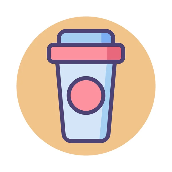 Icono Taza Café Bebida Estilo Contorno Lleno — Vector de stock