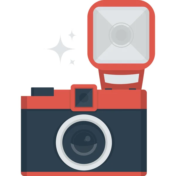 Camera Device Flash Icon Flat Style — Stockvector