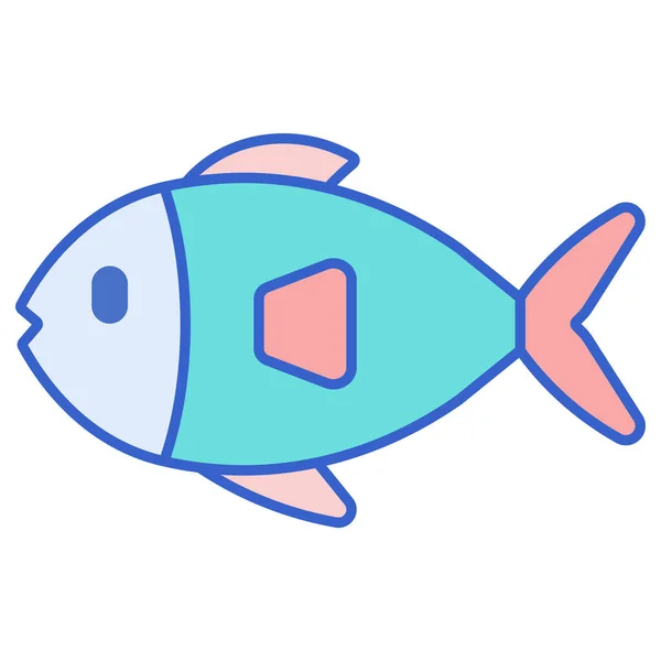 Aquarium Fish Seafood Icon Filled Outline Style — Stock Vector