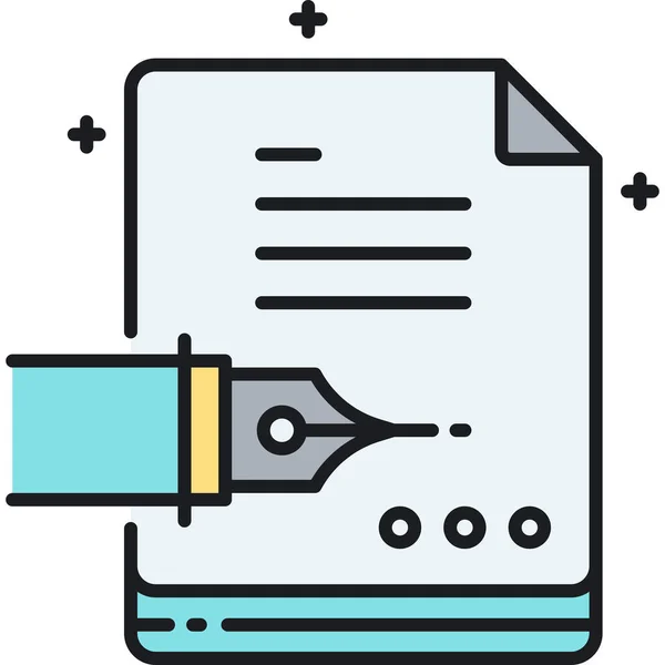 Contact Contact Form Contract Icon Filled Outline Style — Stock Vector