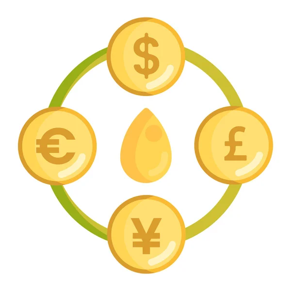 通貨交換 環境分野の外国アイコン — ストックベクタ