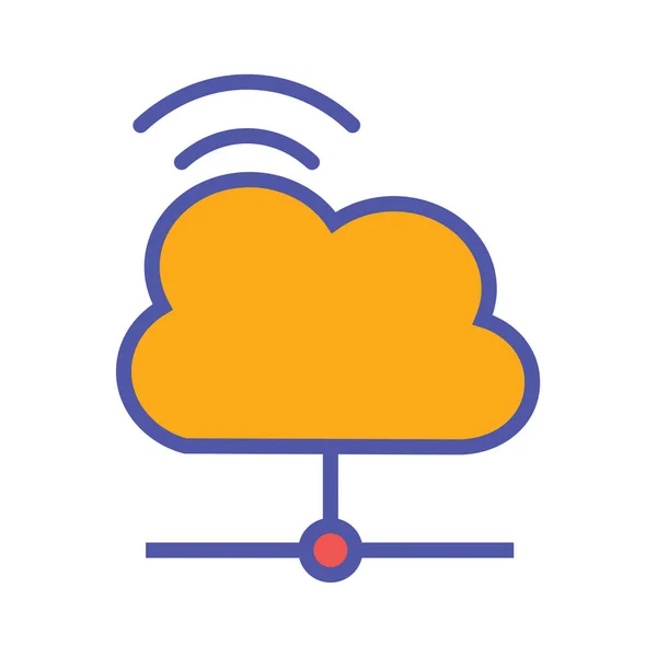 Cloud Computing Cloud Netwerk Cloud Opslag Pictogram Gevulde Outline Stijl — Stockvector