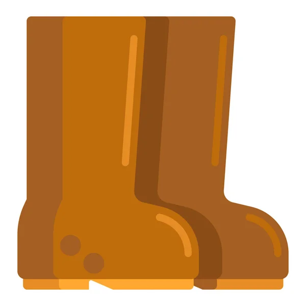 Boots Rubber Rubber Boots Icon Flat Style — Stock Vector