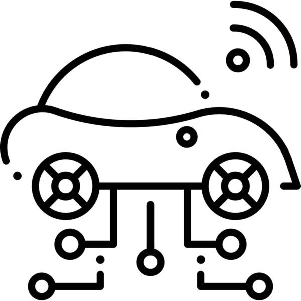 Autonom Bil Autopilot Bil Ikon — Stock vektor