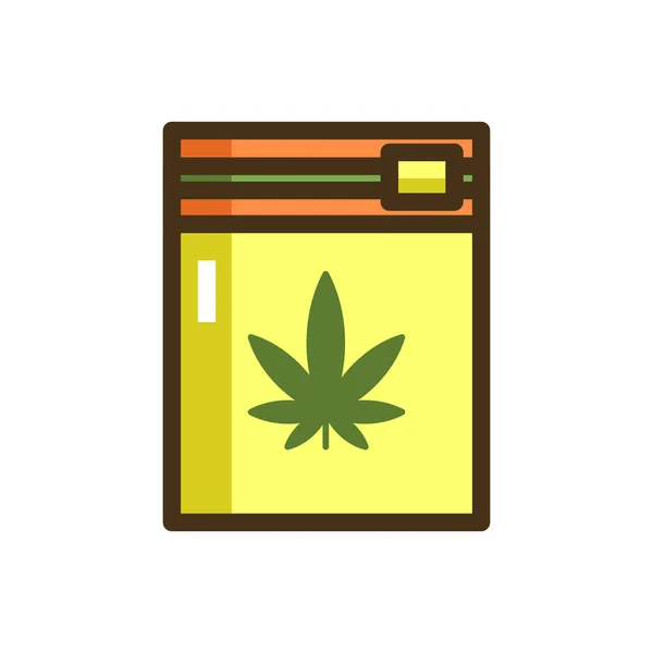 Bolsa Cannabis Marihuana Icono — Vector de stock