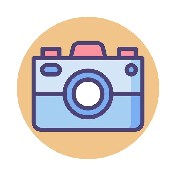 Ikona Digitálního Fotoaparátu Vyplněném Obrysu — Stockový vektor