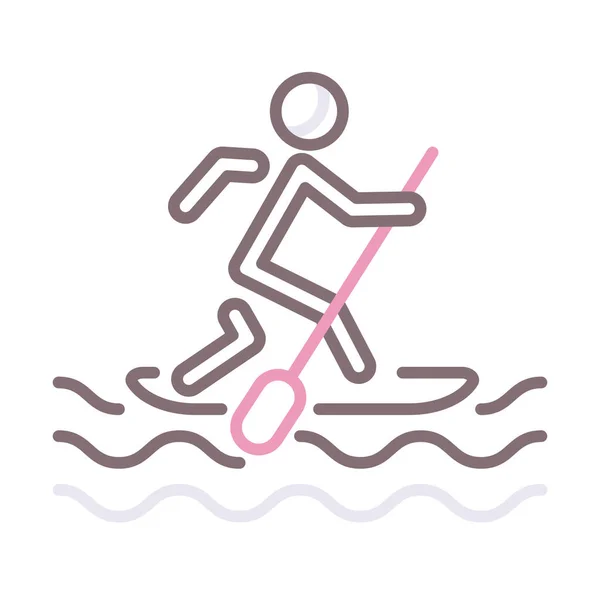 Boat Man Paddleboarding Icon Nature 카테고리 — 스톡 벡터