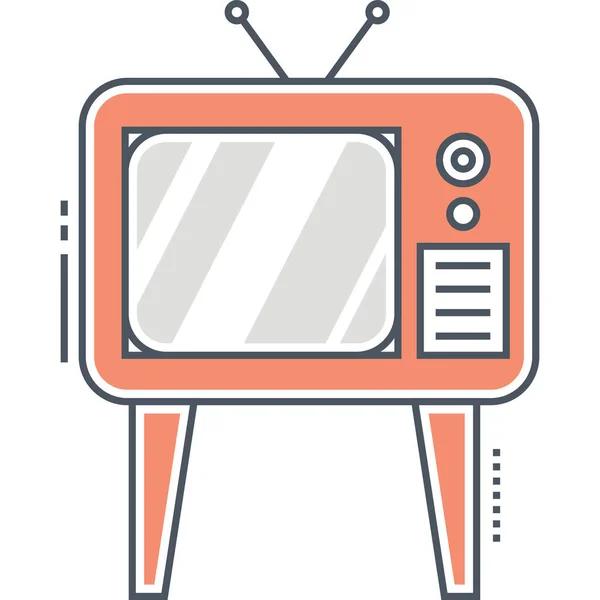 Televisión Stand Icono Televisión Estilo Contorno Lleno — Archivo Imágenes Vectoriales