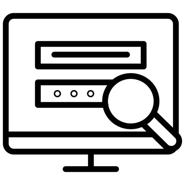 Authentifizierung Login Passwort Symbol Umrissstil — Stockvektor