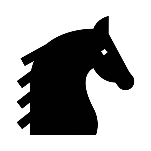 Schaken Spel Paard Pictogram — Stockvector