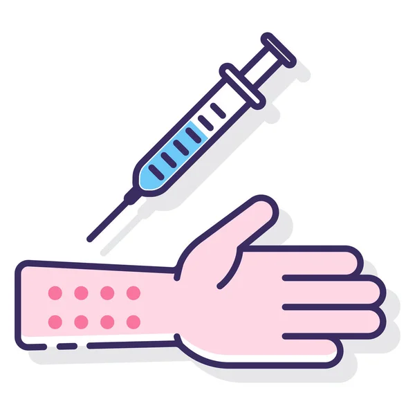 Allergy Intradermal Test Icon Filled Outline Style — Stock Vector