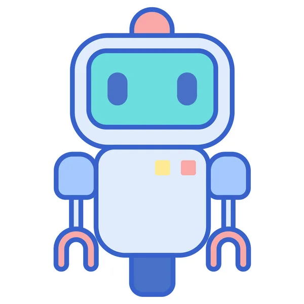 Ikona Technologii Robota Android Stylu Wypełnionym — Wektor stockowy