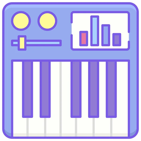 Keyboard Music Icon — Stock Vector