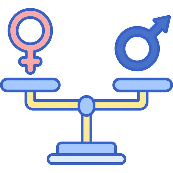 两性平等标尺图标 — 图库矢量图片