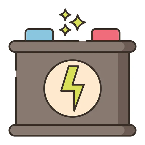 Accummulator Accumulator Car Battery Icon Filled Outline Style — Διανυσματικό Αρχείο