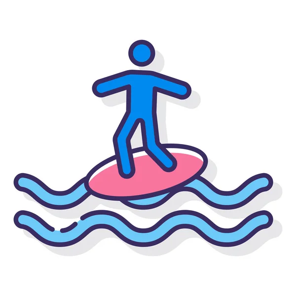 Skimboarding Surfen Water Icoon — Stockvector
