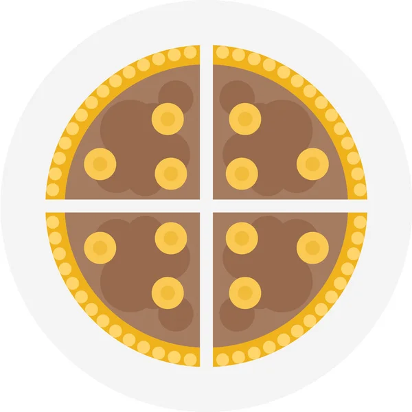 Pastel Postre Chocolate Icono Estilo Plano — Vector de stock