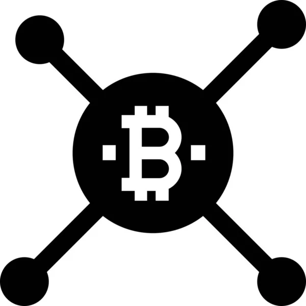 Blockchain Cryptogeld Digitale Valuta Icoon — Stockvector