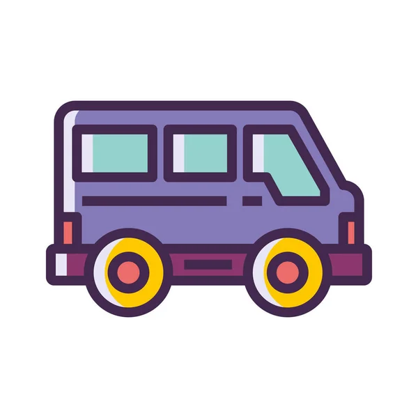 Minivan Tour Bas Van Icon Filled Outline Style — Stock Vector