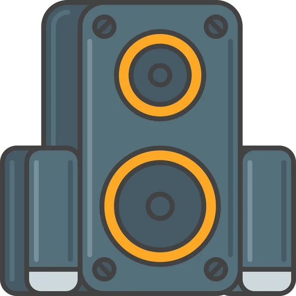 Audio Loudspeaker Music Icon Filled Outline Style — Stock Vector