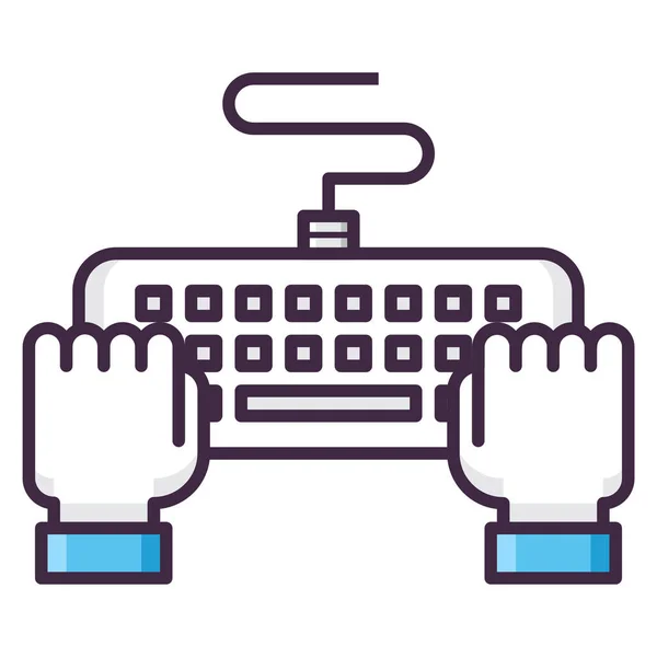 Benutzeroberfläche Tastatureingabe Symbol Stil Ausgefüllter Umrisse — Stockvektor