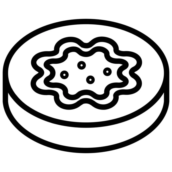 Cookies Ψάρια Κέικ Τροφίμων Εικονίδιο Στυλ Περίγραμμα — Διανυσματικό Αρχείο