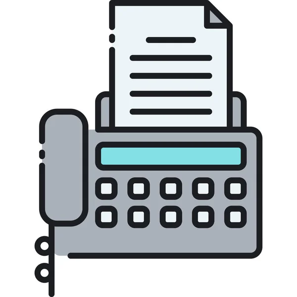 Fax Facsimile Fax Machine Icon Filled Outline Style — Wektor stockowy
