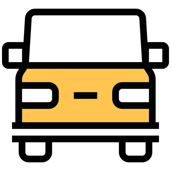 Car Mini Van Icon Filled Outline Style — Stockvector