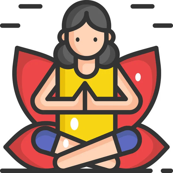 Exercício Meditar Ícone Meditação —  Vetores de Stock