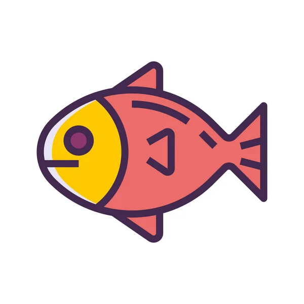 Aquarium Fish Filled Outline Icon Filled Outline Style — Stock Vector