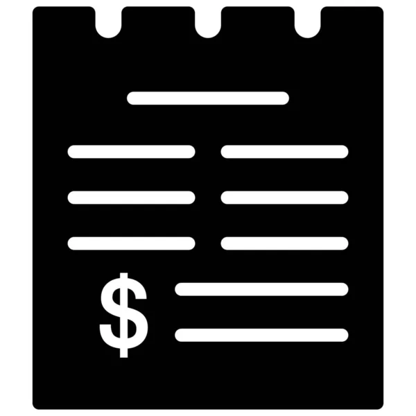 Factuur Facturering Kopen Pictogram Solide Stijl — Stockvector