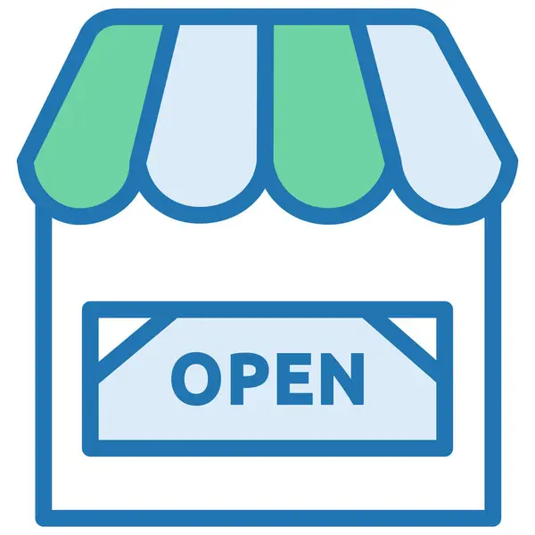 Mall Market Open Icon Ausgefüllten Outline Stil — Stockvektor