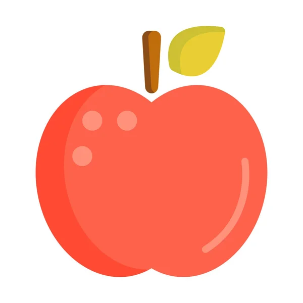 Icône Plate Fruit Pomme Dans Style Plat — Image vectorielle