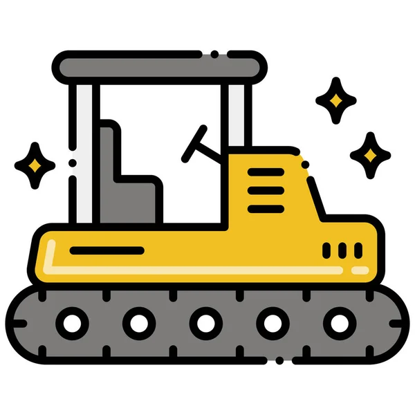 Bulldozer Icono Del Vehículo Construcción — Vector de stock