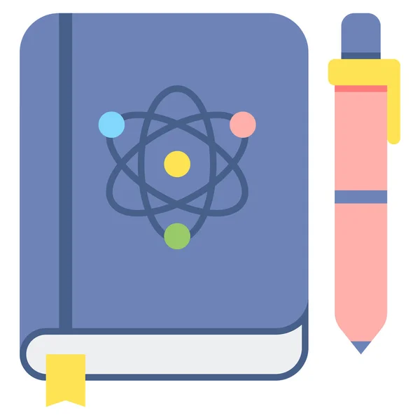 Ikona Książki Naukowej Czasopisma Kategorii Nauka Badania — Wektor stockowy