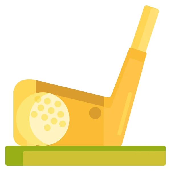 Golf Ball Icona Del Campo Golf Stile Piatto — Vettoriale Stock